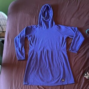 Summit Grid Hooded Long Sleeve Dress